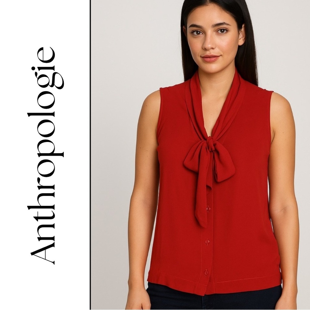 Anthropologie Red Romantic Blouse | Feminine | Boho |Elegance | Size S